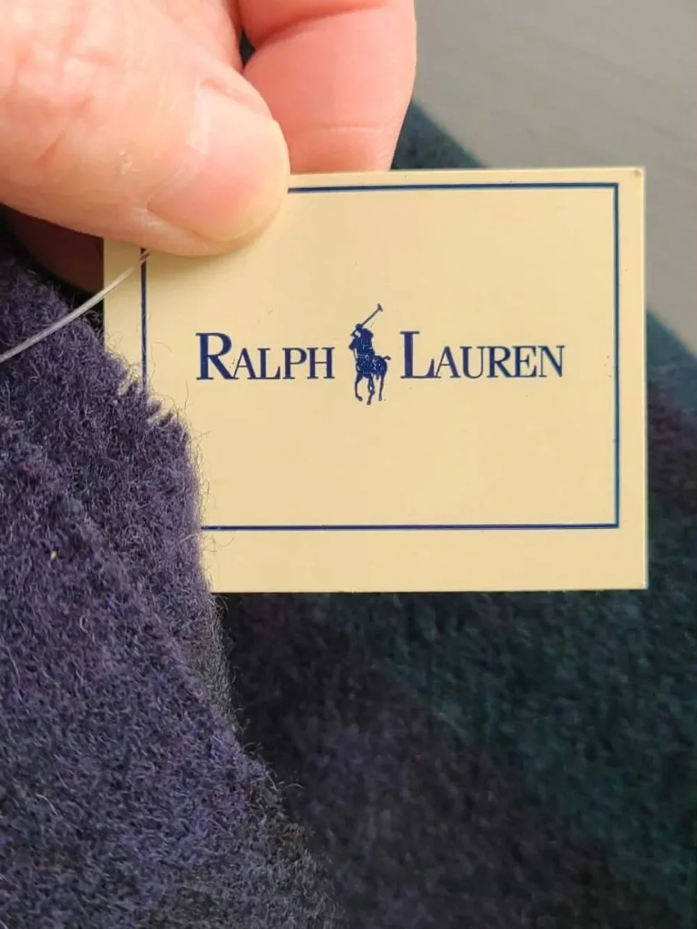 Polo Ralph Lauren 100% Lambswool Green Black Plaid Scarf NWT